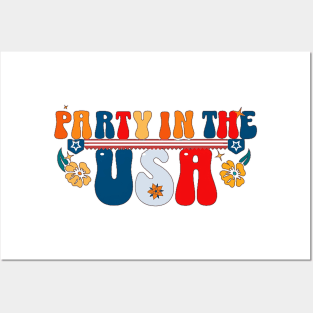 Party in the USA 4th of July Preppy Smile Shirts Men Women Posters and Art